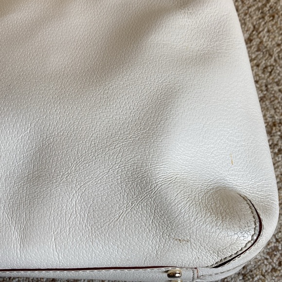 Kate Spade White Pebble Grain Leather Shoulder Bag Purse w/ Dust Bag - Picture 13 of 16